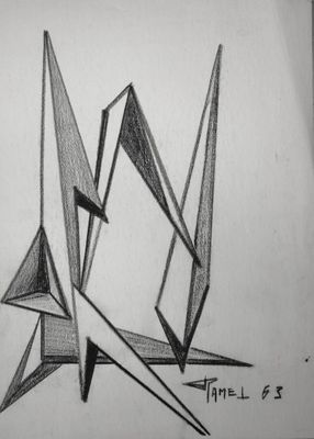 a drawing of a bird that is flying in the air