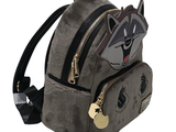 a small backpack with a cat patch on it
