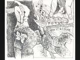 tirage encadré et sous passe-partout représentant un dessin d'un homme et d'une femme