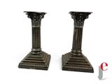 pair of antique brass candlesticks
