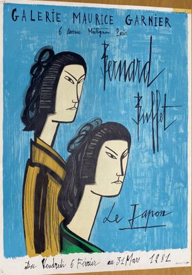 une image représentant un tableau montrant deux femmes sur fond bleu