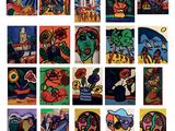 une image représentant un collage de tableaux représentant des personnes et des animaux