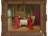une image représentant un tableau où l'on voit un homme et une femme assis à une table