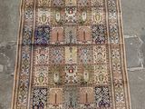 a rug on the ground with a tag on it