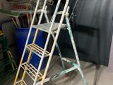 a ladder that is leaning against the wall