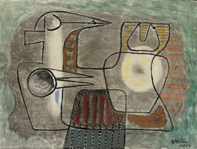 une image représentant un tableau où l'on voit une femme portant un chapeau et tenant un vase
