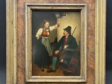 a painting of a man and a woman in a room