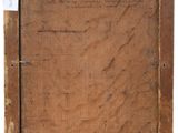 an old wooden picture frame with a piece of paper on it