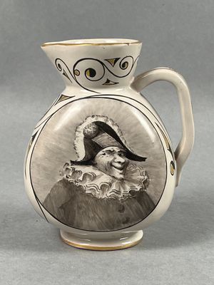 Emile GALLE (Lorraine). Cruche parlante à panse aplatie, en … - Photo 1