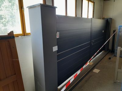 an image of a closed garage with a closed door