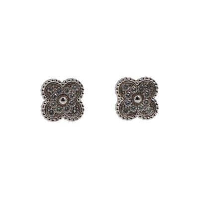 Puces d'oreilles Paire de puces d'oreilles en or gris 18K (7…
