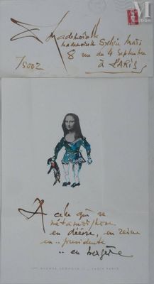 MATHIEU Georges (1921-2012) Lettre manuscrite, 1992