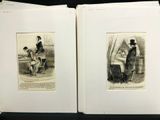 two pages of an old book with pictures of people