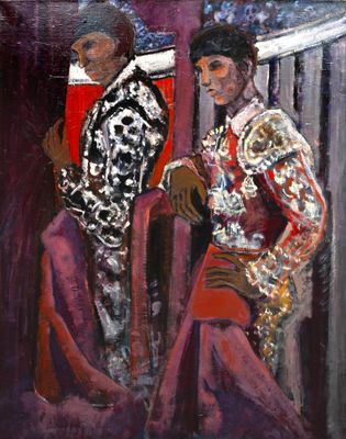 CLAUDE CHABERT (XIX-XXe), « Avant l’alternative », Huile sur toile sig