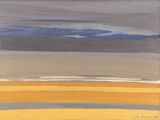 a painting of a painting of a yellow and gray sky