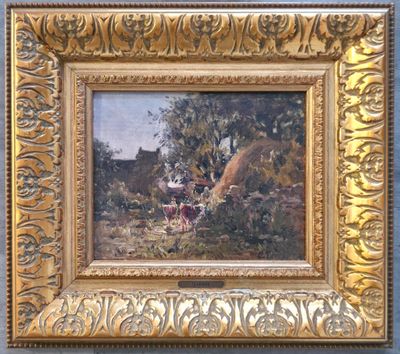 Clovis TERRAIRE (1858-1931) Vaches aux abords de la ferme