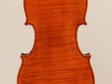 an old violin with a wooden back and a long neck