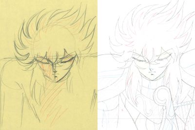 sketches of two anime characters one of which is a gohan and the other of which is a gohan