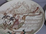 two plates with a picture of a couple of people on them