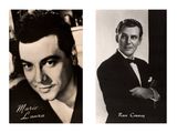 two black and white photos of a man in a tuxedo and a man in a tuxedo