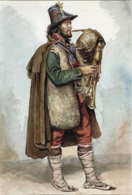 ÉCOLE ROMANTIQUE d'après Dominique PAPETY, Pifferaro jouant … - Photo 1