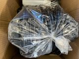 a cardboard box with a bunch of items inside of it