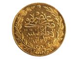 gros plan d'une pièce d'or sur fond blanc