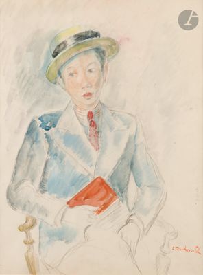 an image of a painting of a man in a suit and hat