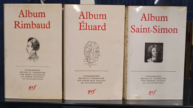 La Pléiade : Album ELUARD, Album SAINT-SIMON, Album RIMBAUD.