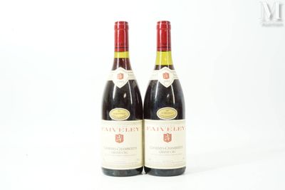 two bottles of red wine sitting next to each other on a white surface
