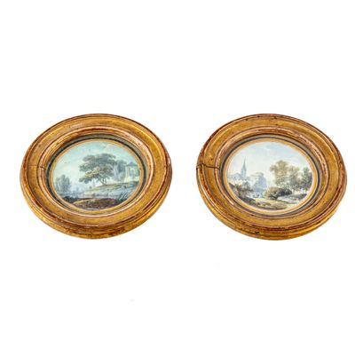 pair of 19th century french hand painted oval frames