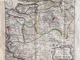 une ancienne carte du royaume de Bohême, avec ses routes et ses villes