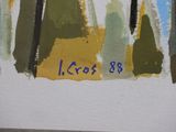 an image of a picture of a painting of trees in the snow