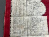 an image of a piece of cloth with a red border