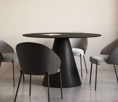 Table ronde WILSHIRE KAVE HOME en verre trempé et pied métal…