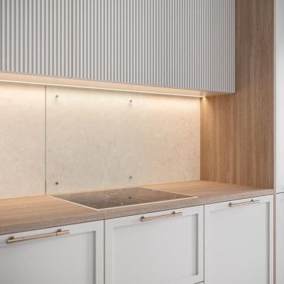 1463 / SAINT GOBAIN Fond de hotte en Verre Transparent …