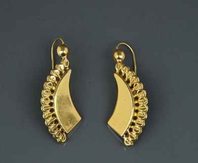 a pair of gold plated earrings