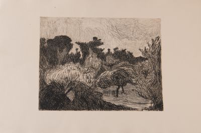 a black and white drawing of a man riding a horse