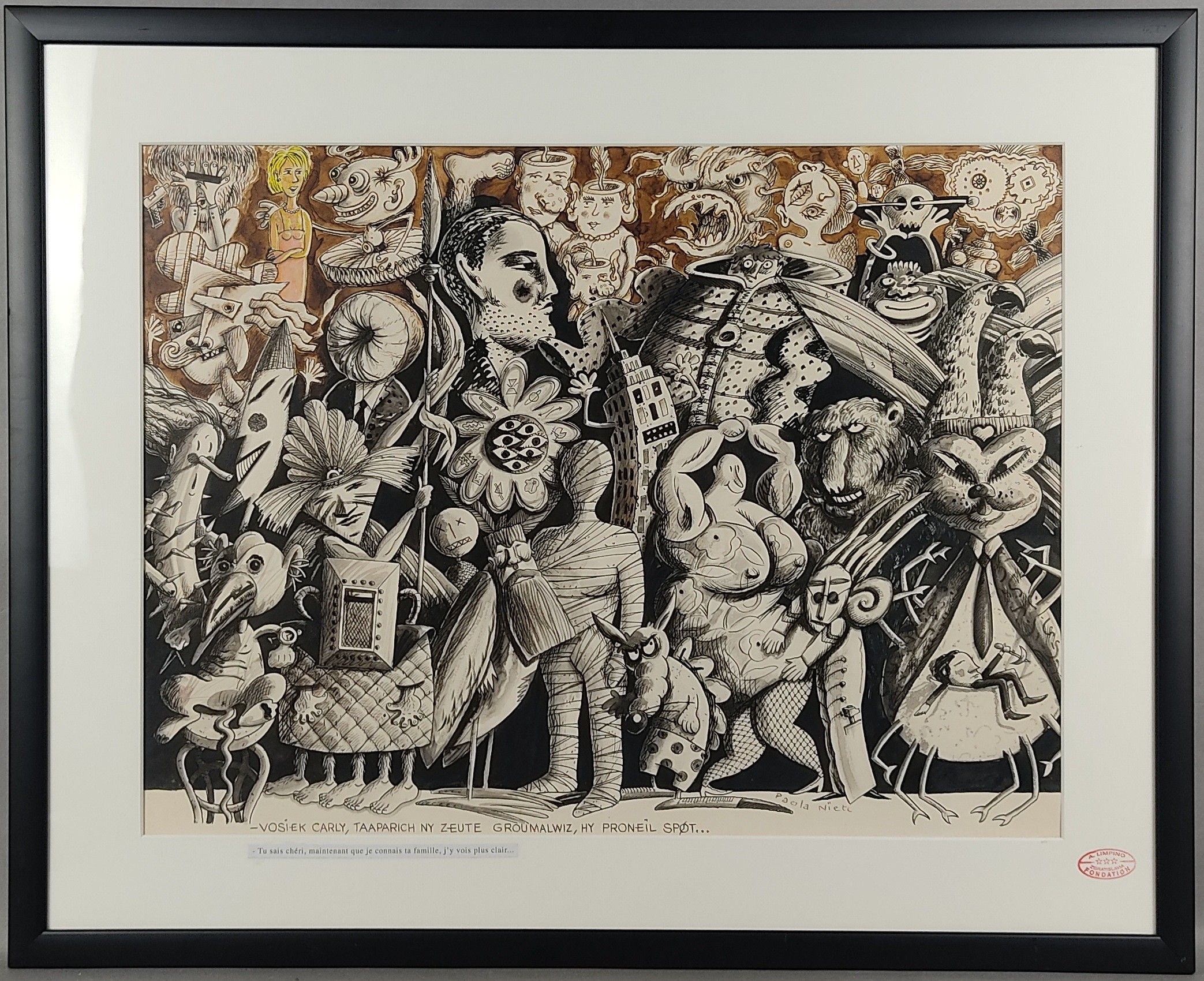 Paola NIETC (1913-2008). 'Personnages fantastiques', Dessin …