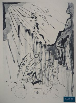 an image of a black and white drawing of a man on a horse