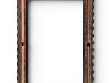 an old picture frame on a white wall with a white background