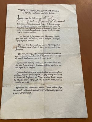 Page imprimée, in 4°. Pliures.