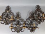 pair of antique wrought iron wall sconces