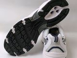 a close up of a pair of shoes on a white surface