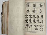 an old book with a bunch of drawings on it