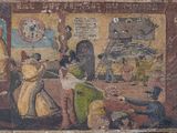 peinture sur le mur d'un immeuble où se trouvent des personnes