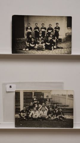 Ahun : Lot de 2 cp-photos (coins arr.). Equipes d’Ahun ?