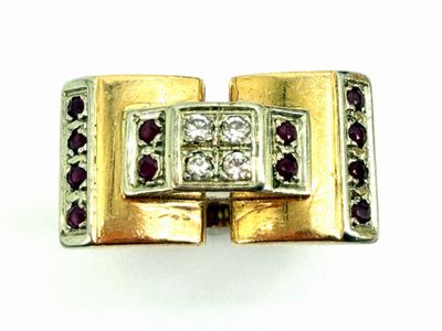 an image of a diamond and ruby ring on a white background