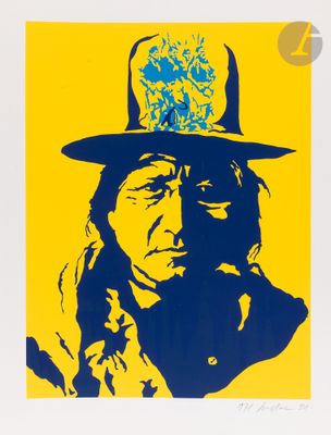 an image of a painting of a man wearing a hat