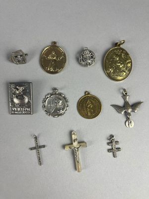 a lot of religious items that are on the table